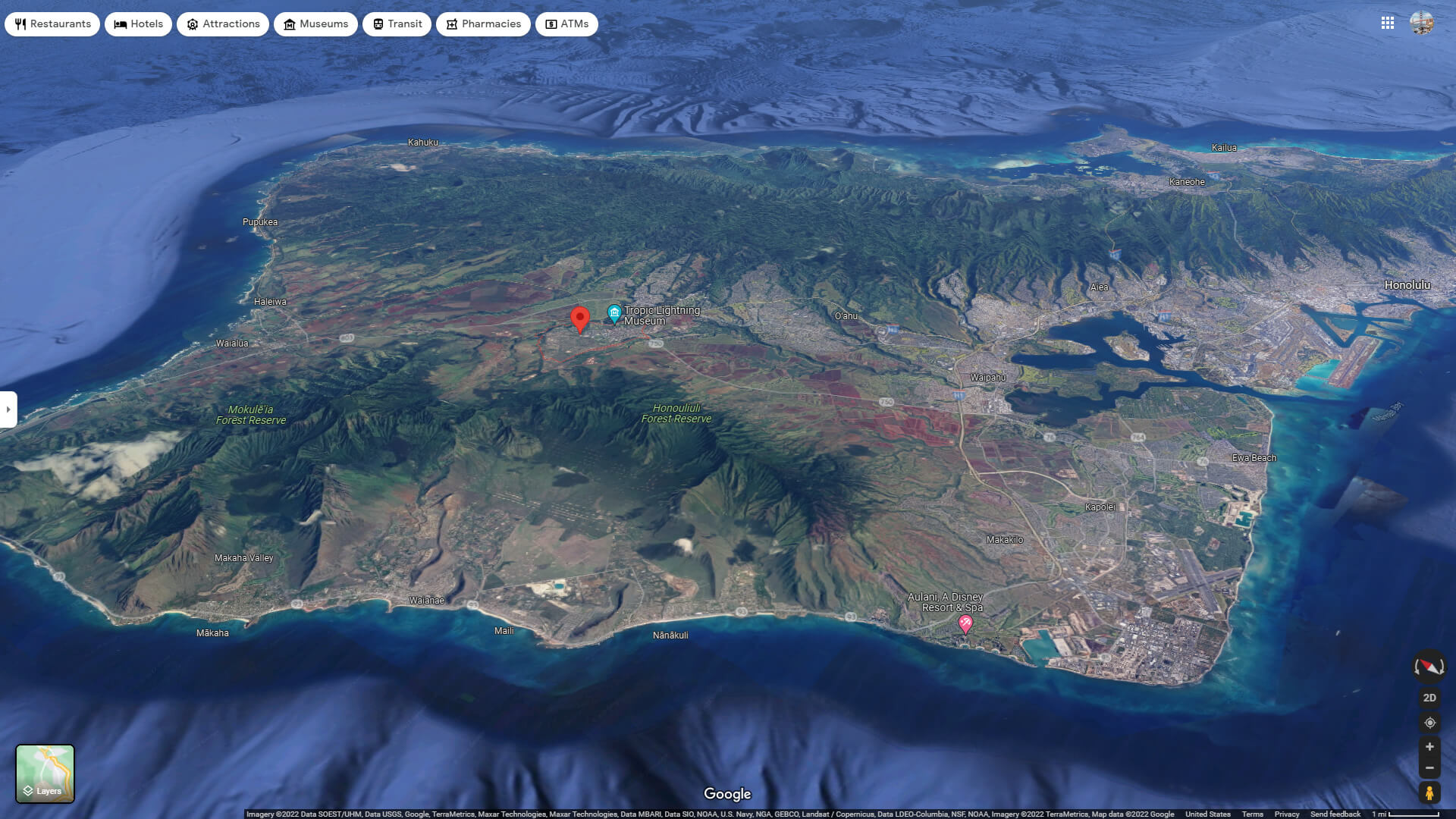 Schofield Barracks Aerial Map Hawaii